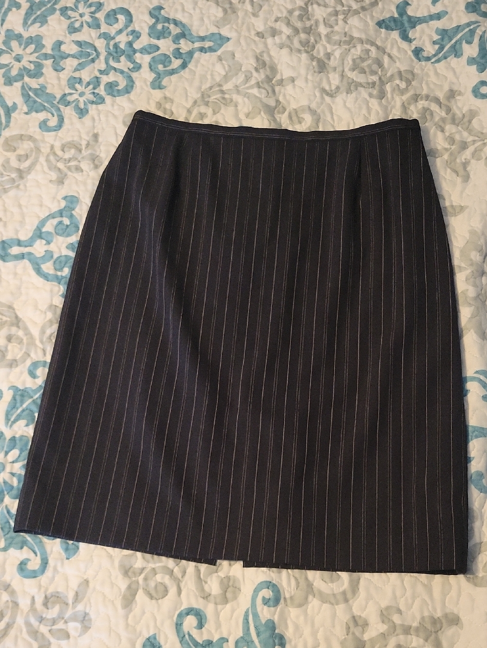 Armani Collezioni Black Pinstripe Pencil Skirt